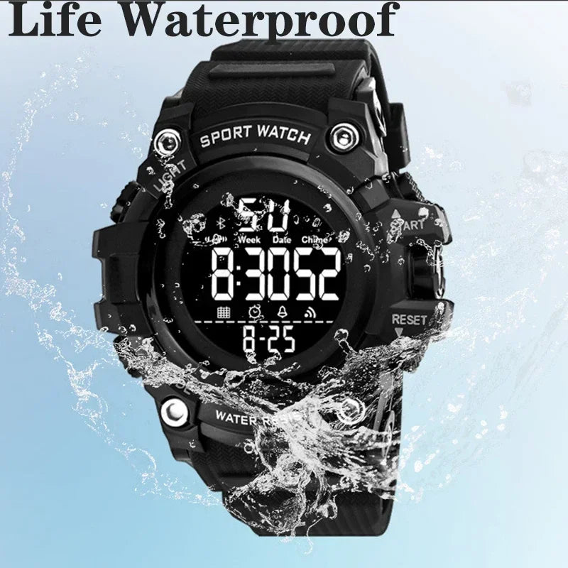YIKAZE Military Sport Watches Waterproof Men's LED Digital Watch Big Dial Alarm Clock Multifunction Sport Watch for Man Kid Gift