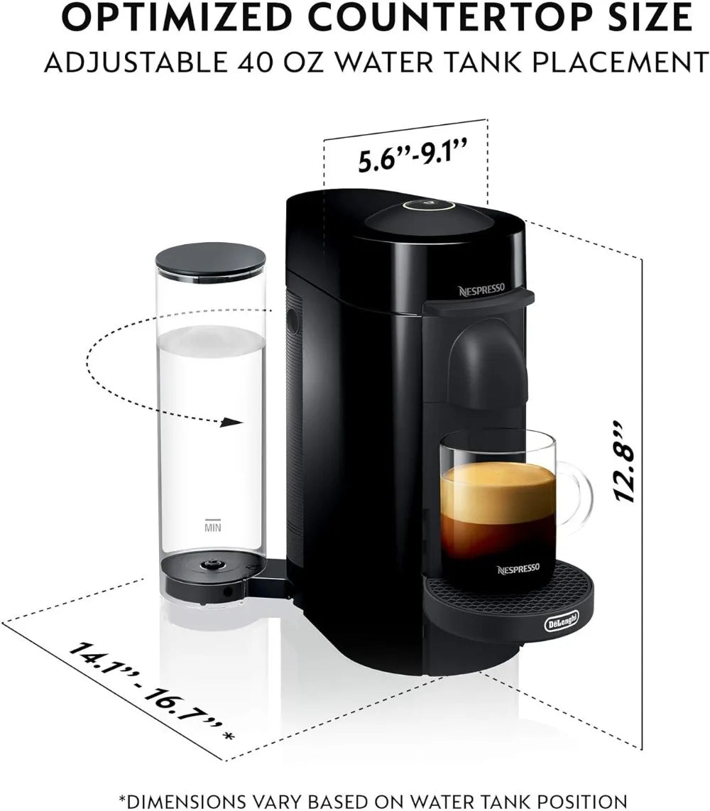 De'Longhi Nespresso Vertuo Plus Coffee and Espresso Machine by De'Longhi,8 oz, Ink Black