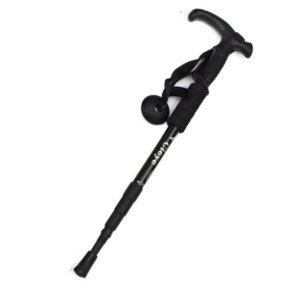 4 Section Trekking Poles Folding Non-slip Walking Stick Aluminium Alloy Ergonomic Handle Design Foldable Crutches Hiking