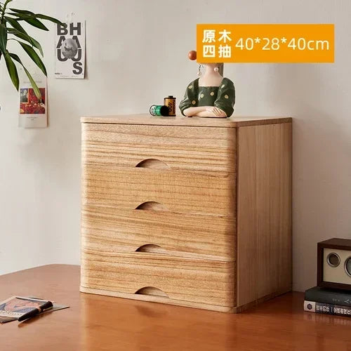 Multi-Layer Wooden Desktop Storage Boxes, Solid Wood Drawer File Organizer, Computer Heightened Rack, Office Storage Cabinet.