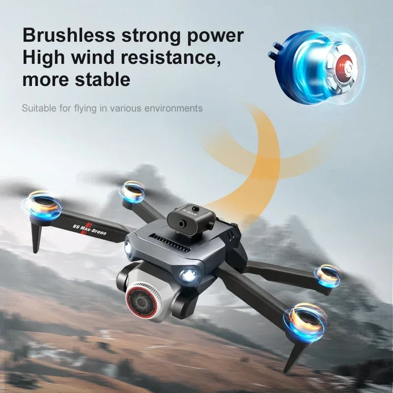 K6MAX 4K HD Dual Camera Drone Optical Flow Positioning Intelligent Aerial Photography Obstacle Avoidance Foldable Quadcopter Toy