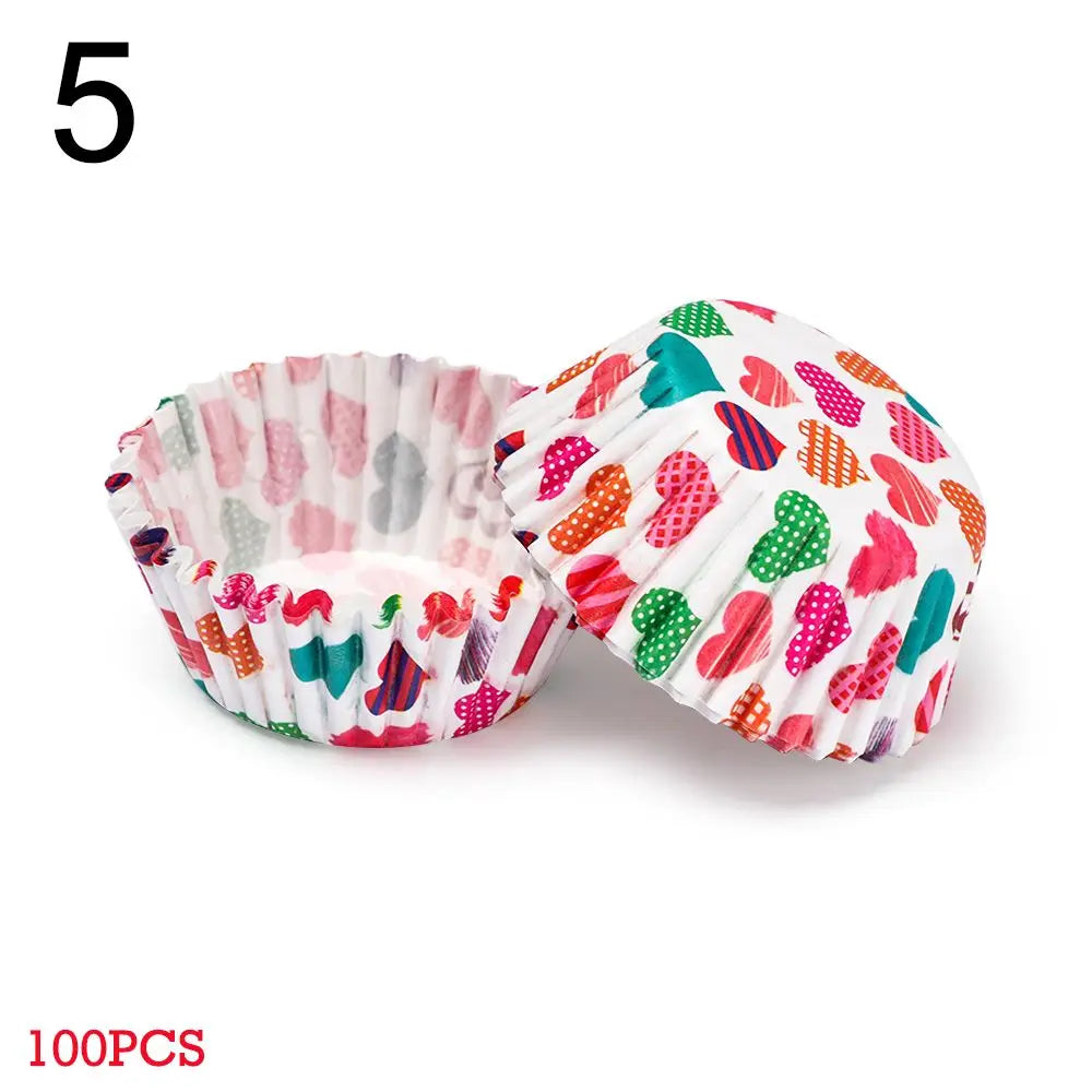 100PCS Grease-proof Cake Paper Cups Animal Flower Muffin Cup Cupcake Baking Mold Bakeware DIY Pastry Tools Kitchen Accessories