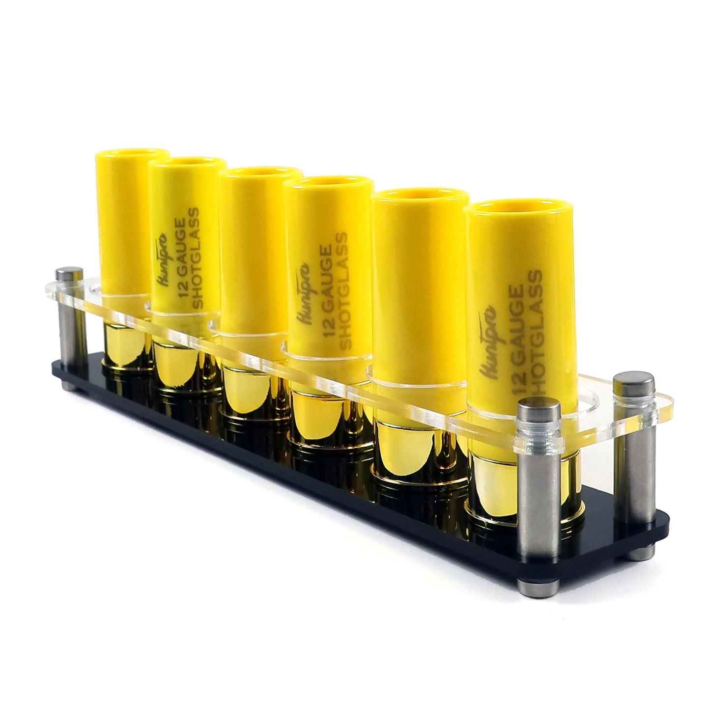 Hunting Shooting Outdoor Gift 12 Gauge Shot Glass Set of 6 Multi Color Shot Glasses with Acrylic Tray Cup Holder for Hunter