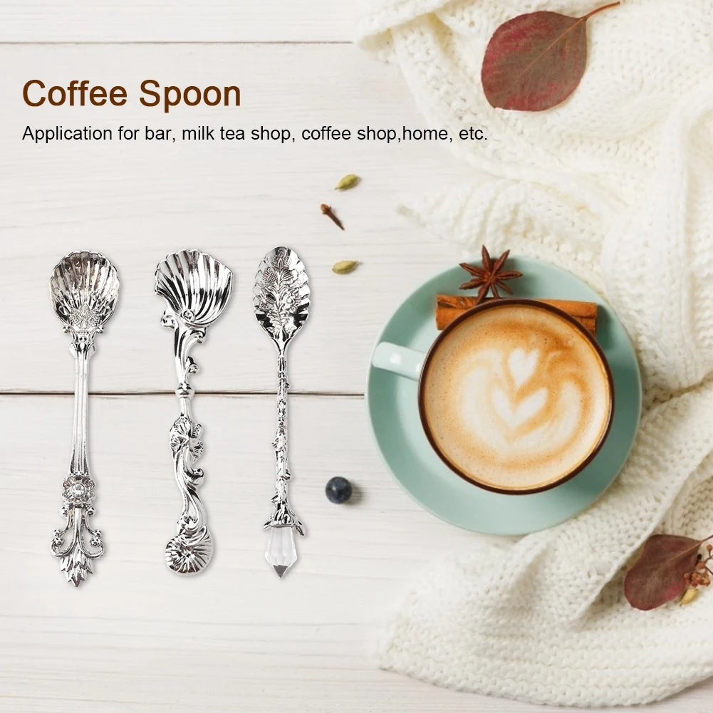 Vintage Style Cutlery Coffee Spoon Dessert Spoon Teaspoon Kitchen Tableware Kitchen Gadgets Cutlery