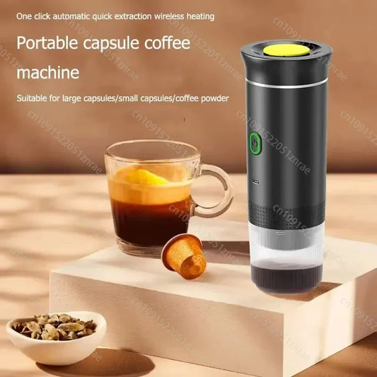 Portable Wireless Espresso Coffee Maker Electric Coffee Machine Automatic Heating 19Bar Fit Nespresso Capsule Pods Ground Coffee