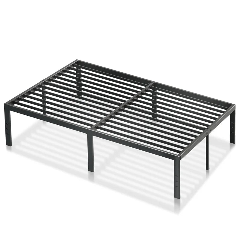 Metal Classic Iron Bed Frame Mattress Under Bed Storage No Box Spring Needed Singe Full Queen King Size Sturdy Steel Slat Suppor