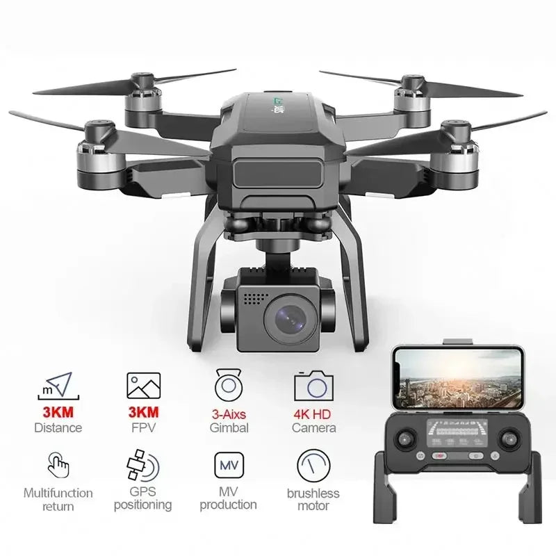 Flyxinsim F7 4K PRO Dual Camera GPS 25Mins 3KM FPV 3-Axis Gimbal 5G WIFI  Drone With Camera Professional Mini Drone Cameras