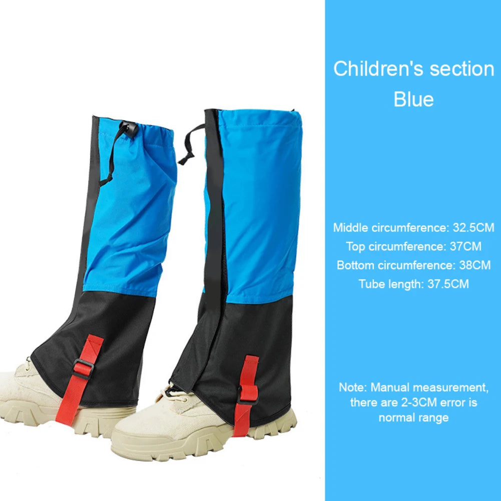 1 Pair Waterproof Outdoor Ski Gaiters For Kids Hiking Snow Cycling Climbing Hunting Legging Gaiters Winter Leg Ankle Warmmers