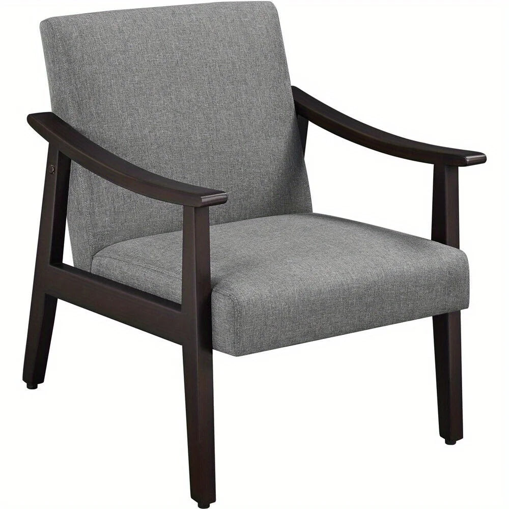 Accent Mid-Century Living Room Chair,Modern Linen Fabric Side Chair with High Back for Living Room/Office/Bedroom,Minimalist