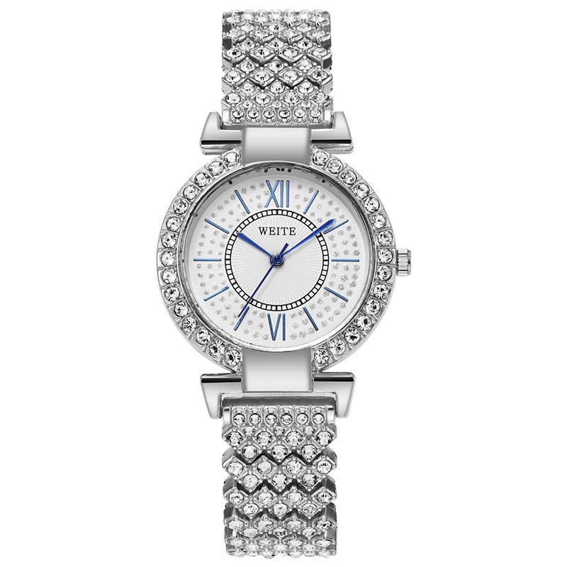 H11 Fashion Roman Pattern Diamond Ladies Watch for women Quartz Women's Watch Girls Lady Clock Bracelet Chains