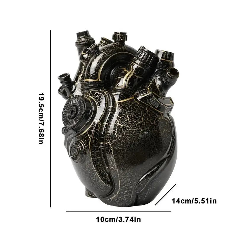 Unique Heart Vase Anatomical Heart Flowerpot Dried Flower Container Planter Resin Medical Heart Flower Vase Home Decor