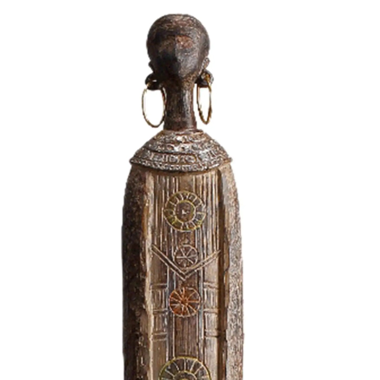 Ethnic Style African Statue Sculpture Resin Figurines Tribal Lady Collectible Desktop Dolls Ornament for Cabinet Bedroom Decor