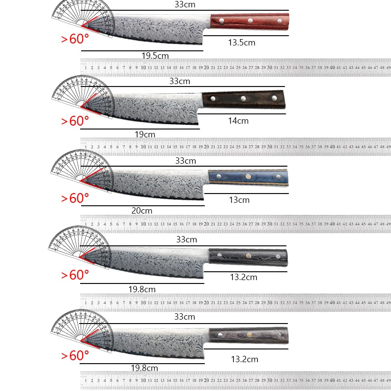 High quality Chef's knife Multi-purpose knife Household kitchen knife High-end laser Damascus pattern knife Solid wood handle