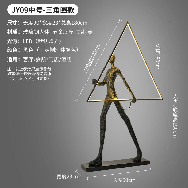 Humanoid Art Sculpture Fall Floor Lamp Living Room Light Luxury Design Sense Modern Creative Modeling Floor Lamp