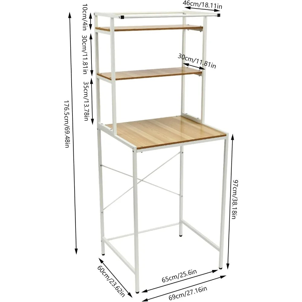3 Tier Wooden Over The Washer and Dryer Storage Shelf Bathroom Shelf Washing Machine Storage Shelf for Laundry Room Bathroom