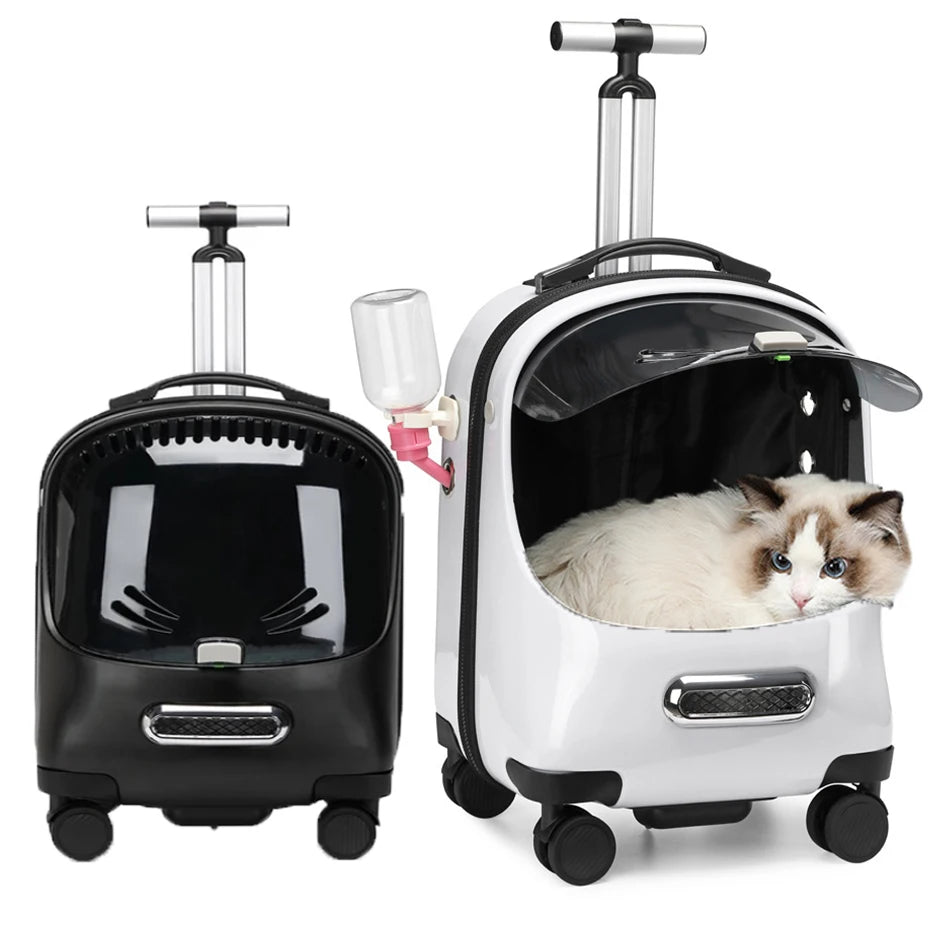 Travel Capsule Rolling Luggage Pet Trolley Bags Portable Cat Puppy Bags Pet Bags Transport Backpacks Wheels