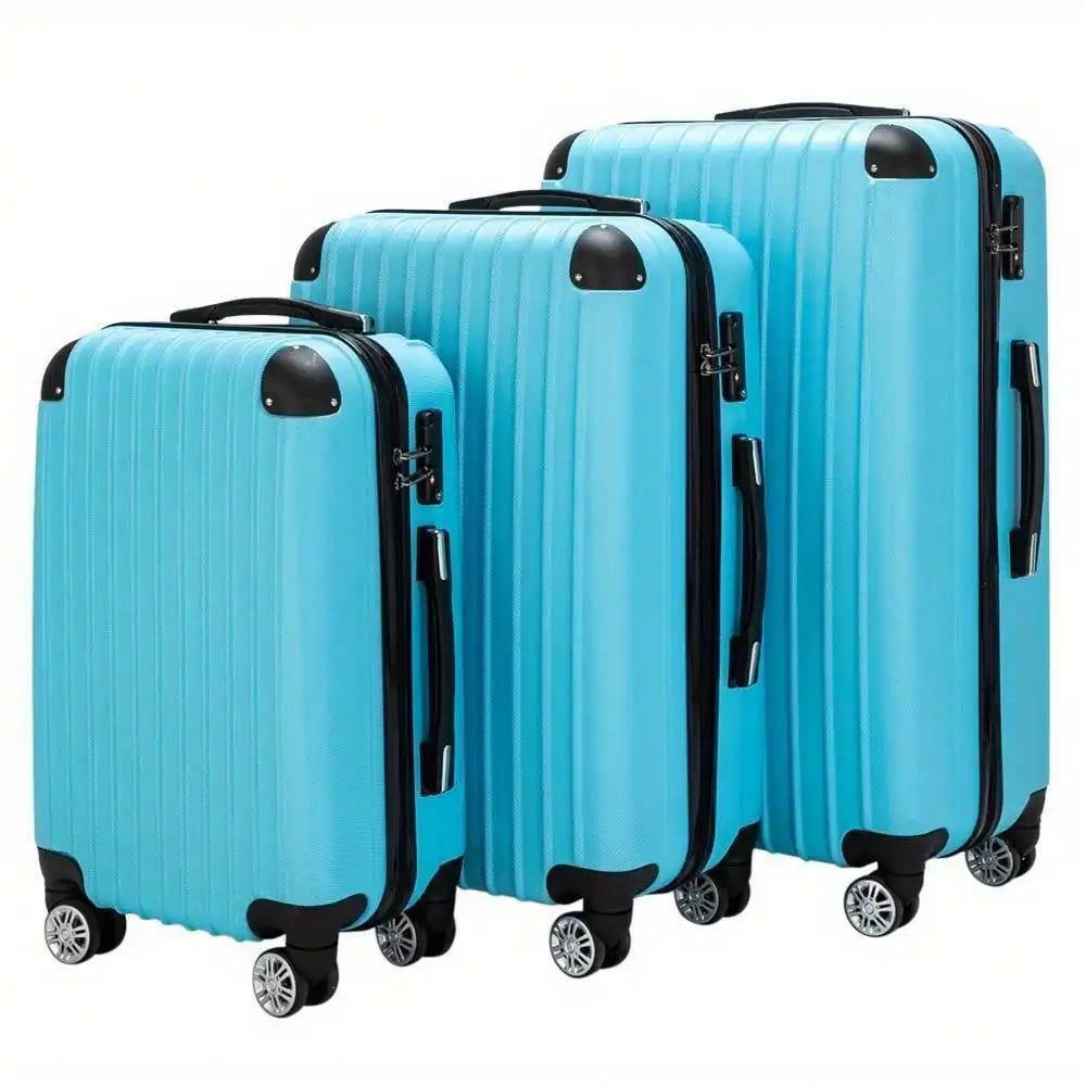 20"24"28" Trolley Case 3-Piece Hardside Lightweight Spinner Luggage Bag Set