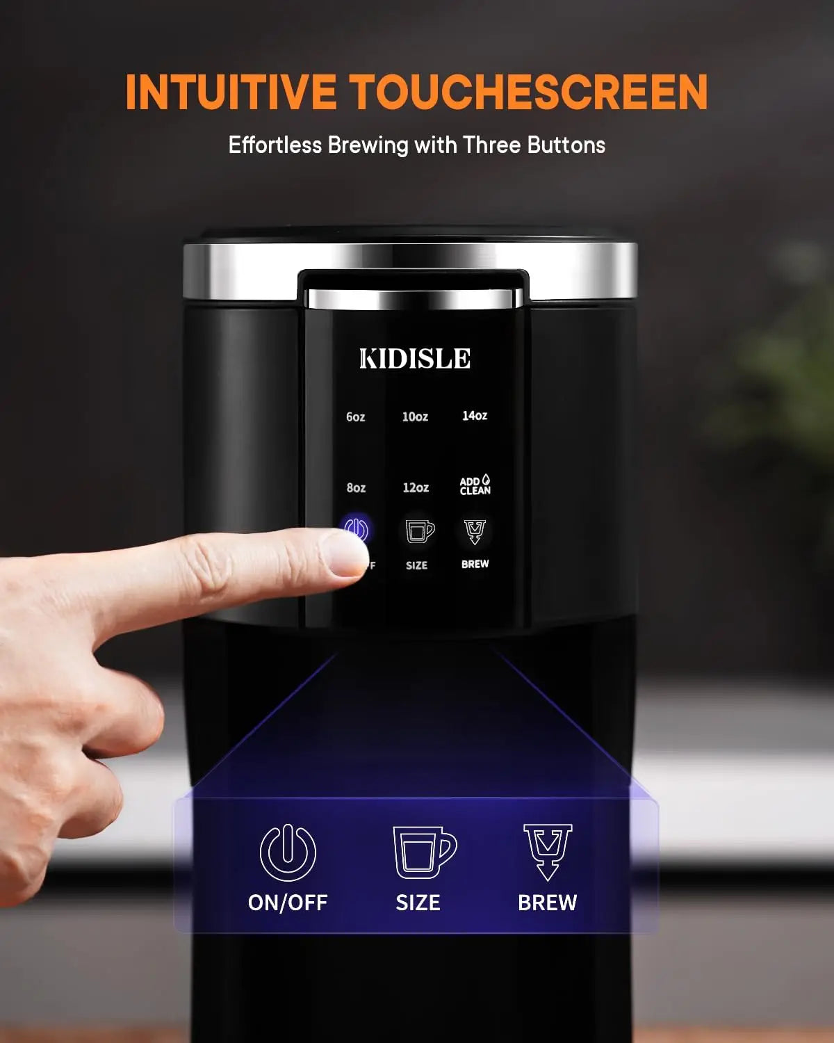 Single Serve Coffee Machine, 3 in 1 Pod Coffee Maker for K Cup Pods & Ground Coffee & Teas, 6 to 14oz Brew Sizes, with 40oz Remo