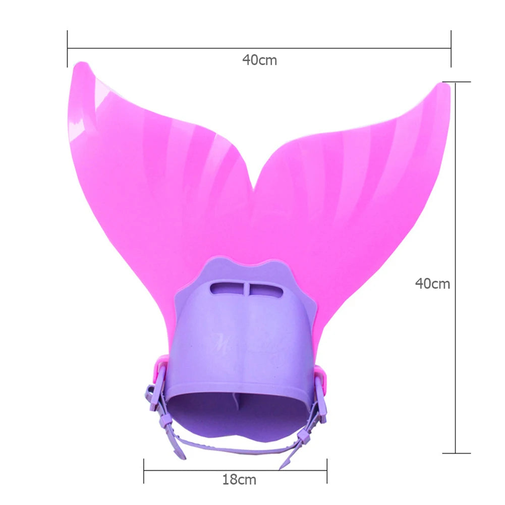 Children Mermaid Tail Flippers Kids Silicone Fins Diving Shoes Swimming Gear