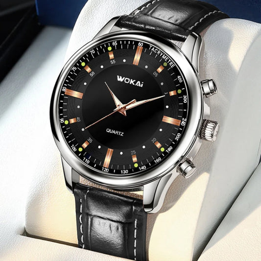 Luxury Brand Watch Men Quartz Watches Leather Strap Fashion Business Wristwatches Dropshipping Часы Мужские Reloj