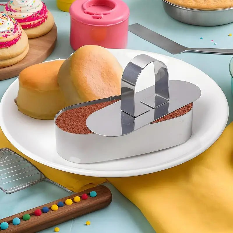 Pastry Rings 4X Stainless Steel Cooking Rings Cake Ring Molds Food Rings Dessert Mousse Cooking Rings Pastry Mold with Pusher