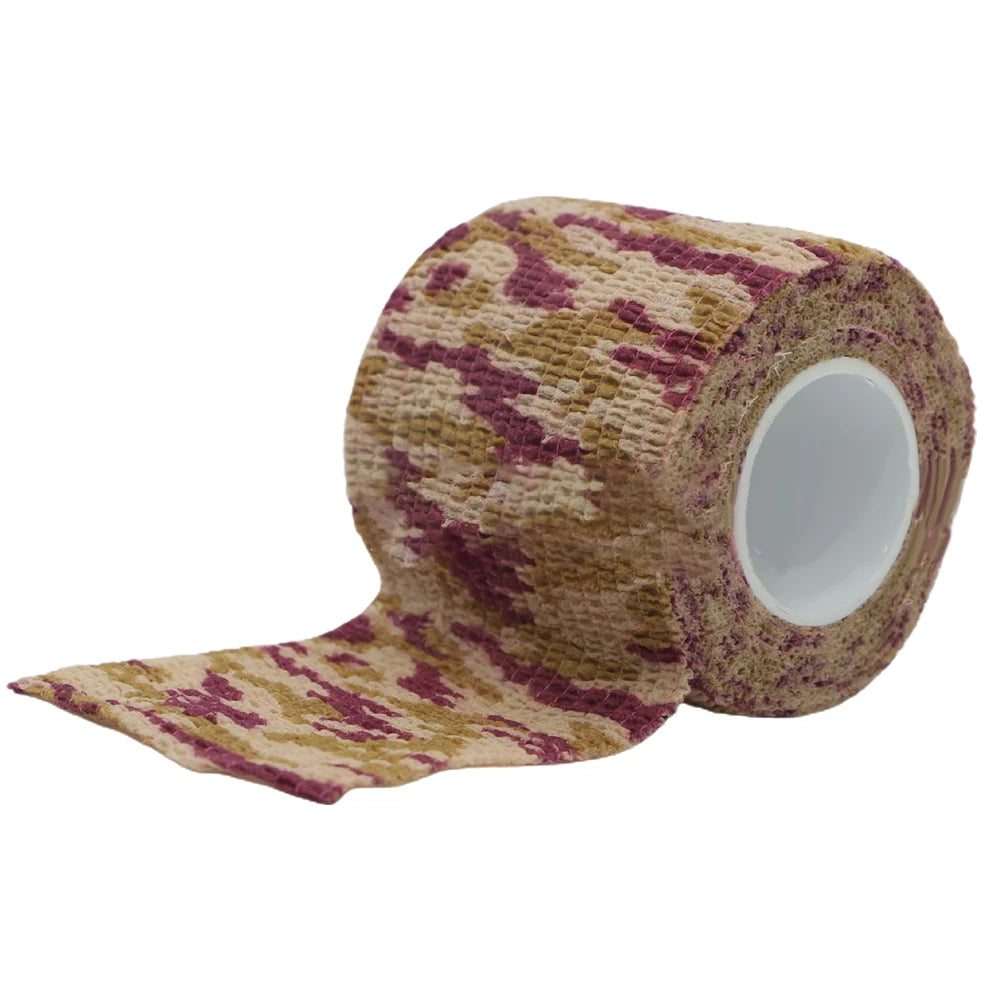 Hand Tool Camo Form Reusable Self Cling Camo Hunting Rifle Provide Insulation Fabric Tape Wrap Polyester Camouflage Equipment
