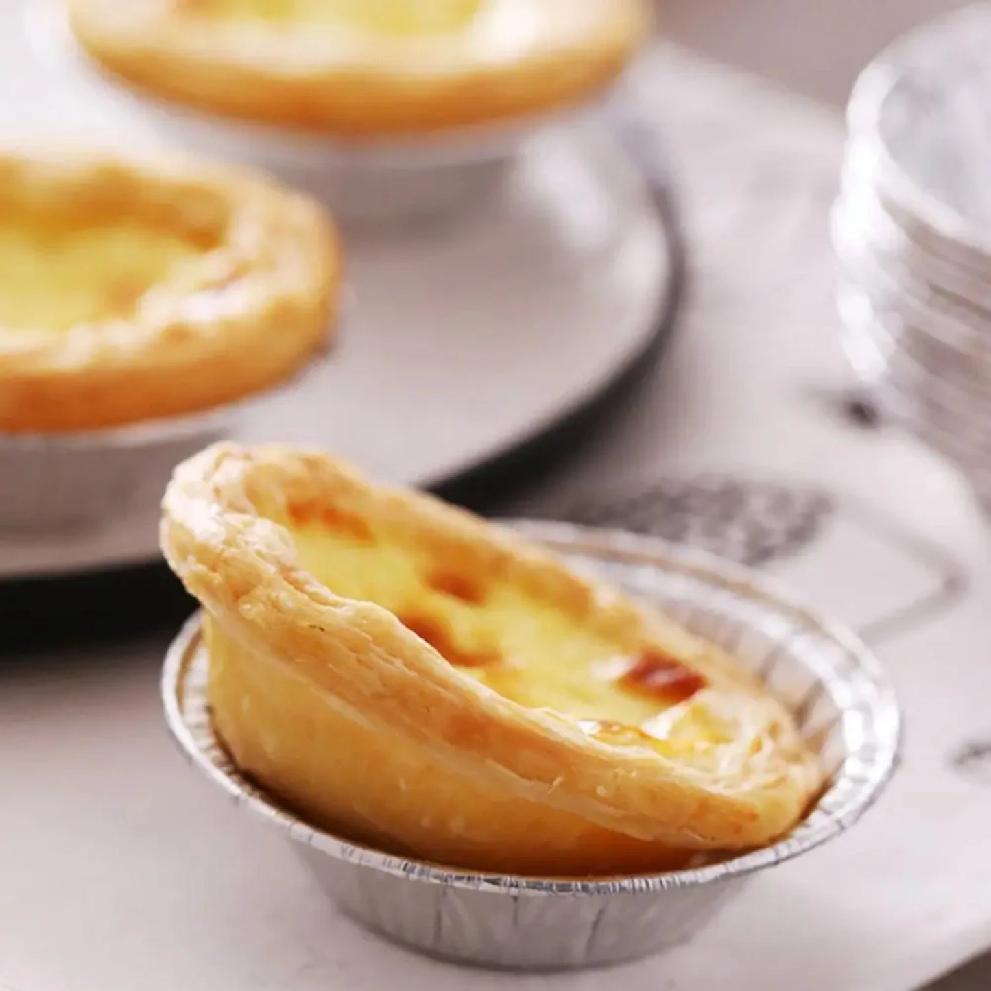 Versatile, Durable, and Grease-proof 50Pcs Aluminum Foil Egg Tart Mold - Essential Disposable Kitchen Tools for Desserts & Candi