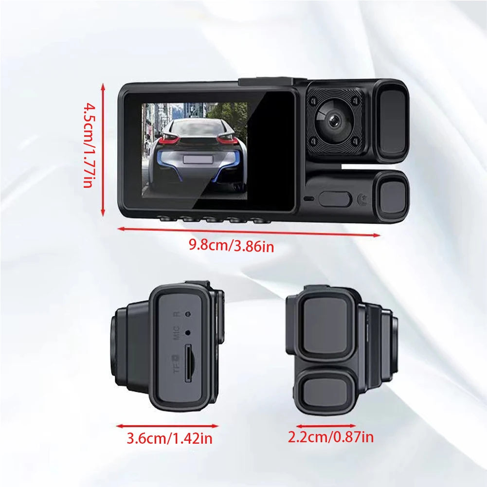3Channel Dash Cam For Car Camera 1080P Video Recorder Car Front Rear View DVR Night Vision Camera WiFi Auto Driving Recorder