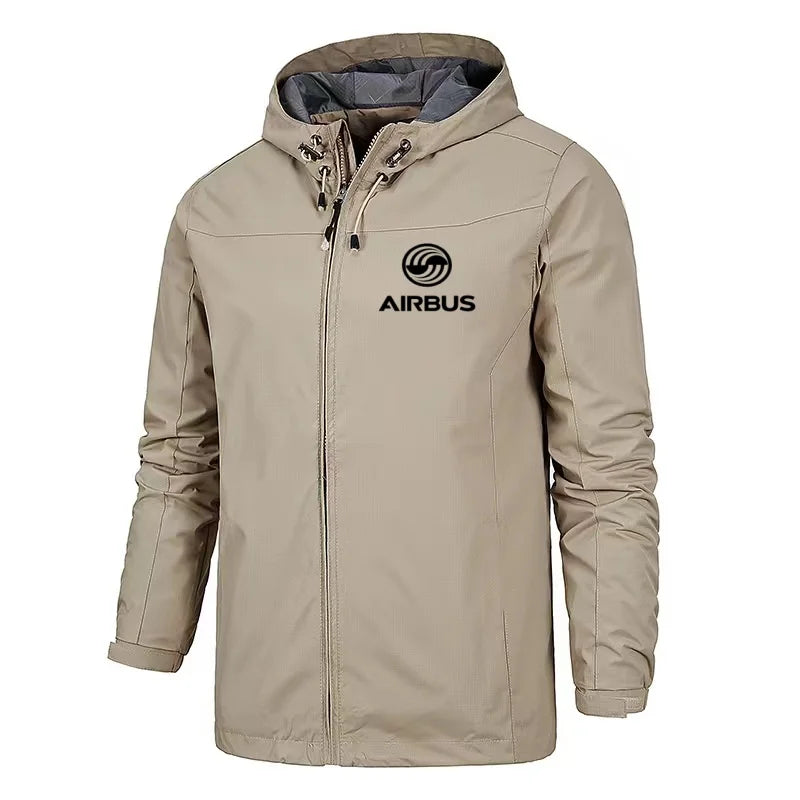 Men's Fashion Business Airbus Aviation Flight Windproof Clip Zipper Thin Hoodie Pilot's Wear 2024 Autumn New Jacket