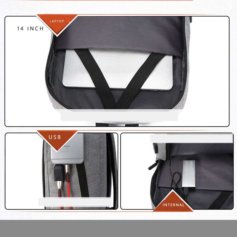 Cheap Waterproof Nylon 14 inch Laptop Backpacks Fashion School Mochilas Feminina Casual USB Charging School Bag for Men Women