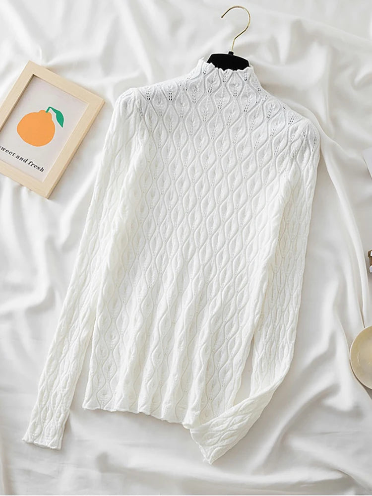 AOSSVIAO 2024 Cashmere Turtleneck Women Sweaters Autumn Winter Warm Pullover Slim Tops Knitted Sweater Jumper Soft Pull Female