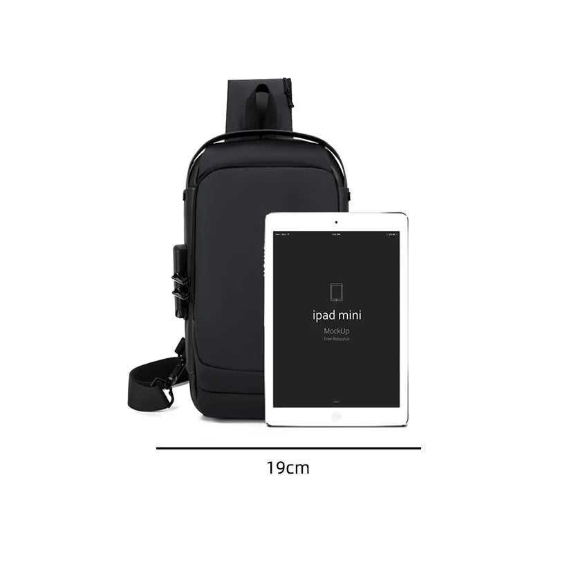 Lawaia Man's Bag with Lock Bag with Combination Locking Crossbody Lockable Bags for Men Smell Proof Casual Accessories