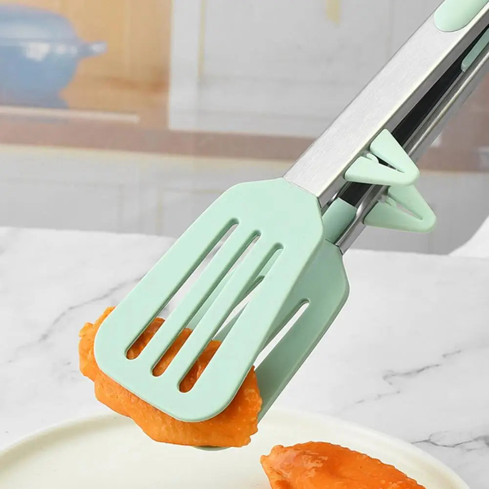 Non-stick Pan Tong Stainless Steel Food Tongs with Silicone Tip for Bbq Baking Non Stick Kitchen Clamp for Cooking Fish Steak