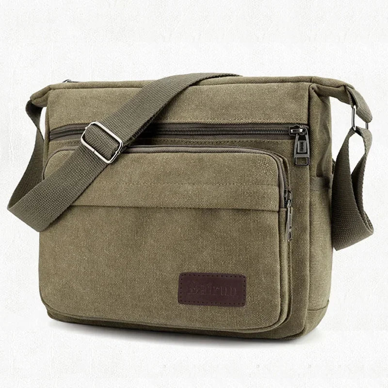 New Fashion Men Canvas Crossbody Shoulder Messenger Bags Man Cross Body Bag Casual Multi Function Portable Male Bags
