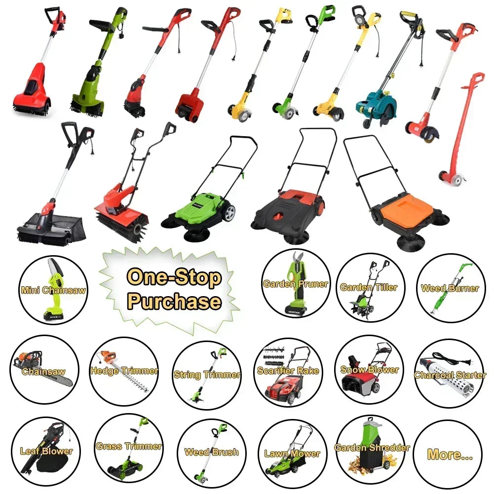 VERTAK Professional Walk-Behind Lawn Cleaning Machine Durable Leaf and Grass Sweeper with Robust Brush for Floor Sweeping