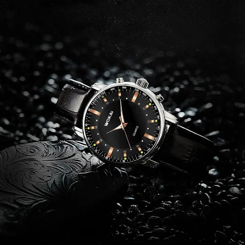 Luxury Brand Watch Men Quartz Watches Leather Strap Fashion Business Wristwatches Dropshipping Часы Мужские Reloj