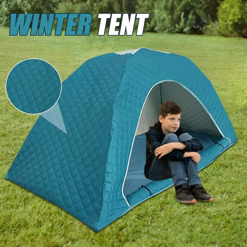Outdoor Pop Up Tent winter Thickened warm cold protection tent Waterproof Portable Instant Camping Tent 1-2 People Travel Tent