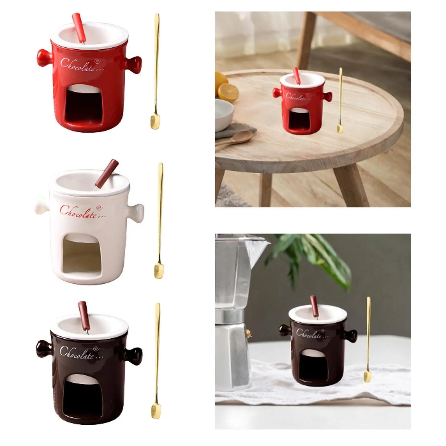 Fondue Mug Tapas Chocolate Melter Pot Cookware Melting Mug Candy Hot Pot