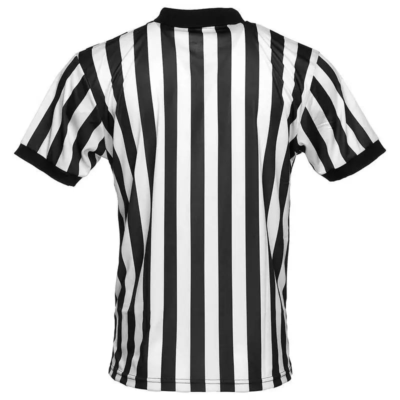 Striped Referee Shirt Men Official Pro-Style Collar Referee Shirt Gym Sporting Soccer Basketball Goods Collared Referee Shirts