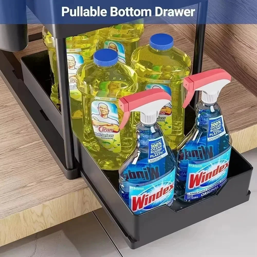 Under Sink Organizer Rack Kitchen Pull Out  Shelf Small-scale Drawer Simple Deposit Shelves Bathroom Desktop Put Racks Banheiro
