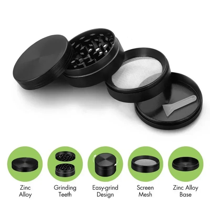 40/50mm Metal Herb Grinder Mill 4-Layers Spice Pepper Crusher Mortar Tobacco Herbal Raw Grinder Smoking Accessories Kitchen Tool