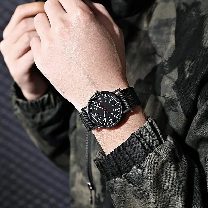 Men's Watches Luminous Shock Resistant Men Sports Watches Canvas Strap Simple Outdoor Quartz Wristwatch for Man Reloj De Hombre