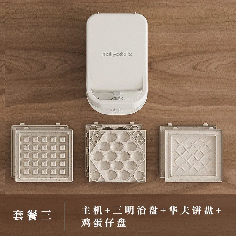 Ceramic Enamel Coated Sandwich Toaster Bread Machine Home Appliance Timed Multifunctional Home Small Toast Waffle Maker