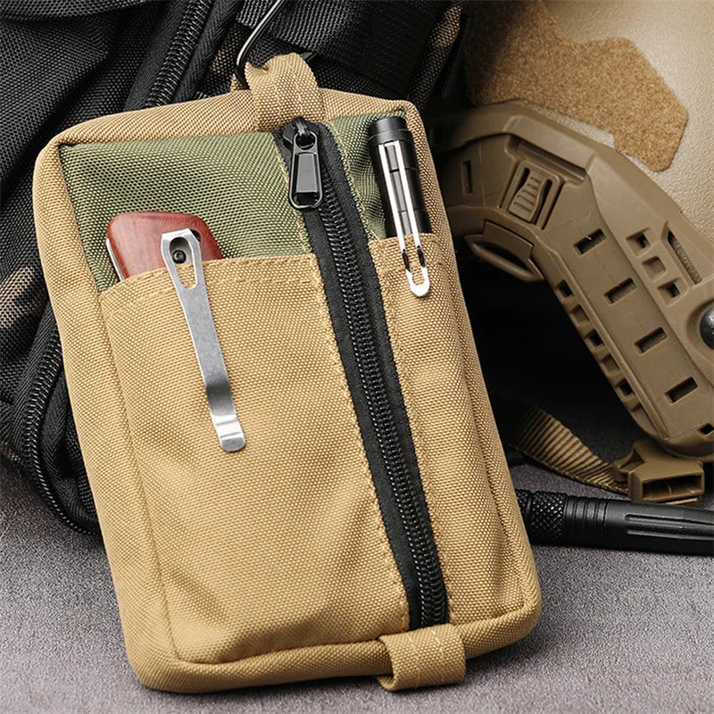 Outdoor Men's Toolkit Multi-functional Double Shoulder Small Hanging Bag Accessory Sundries Pouch Waist Bag