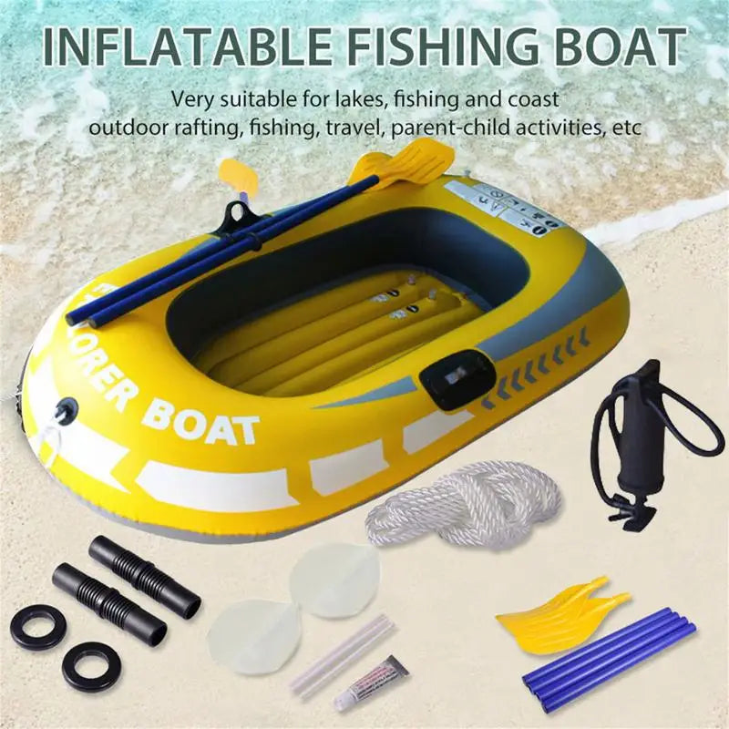 Inflatable Kayak Canoe Inflatable Fishing Boat Outdoor Floating Lake Boat 1/2 persons Inflatable Dinghy Boat Floats for Rafting