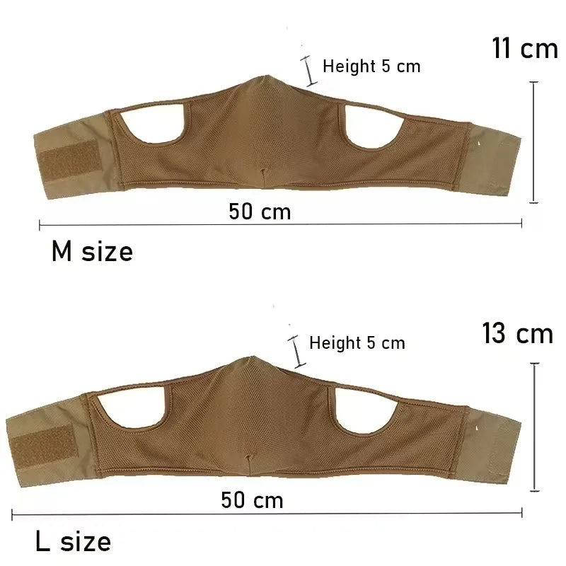 Hunting shooting mask, half face mask, equipped with silicone lining, for shooting CS war games, riding, mountaineering