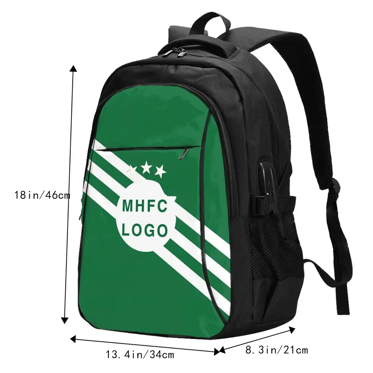 Israel F.C MHFC Large Durable Travel Laptop Backpack Water Resistant Bag with USB Charging Port Business Daypack for Women Men