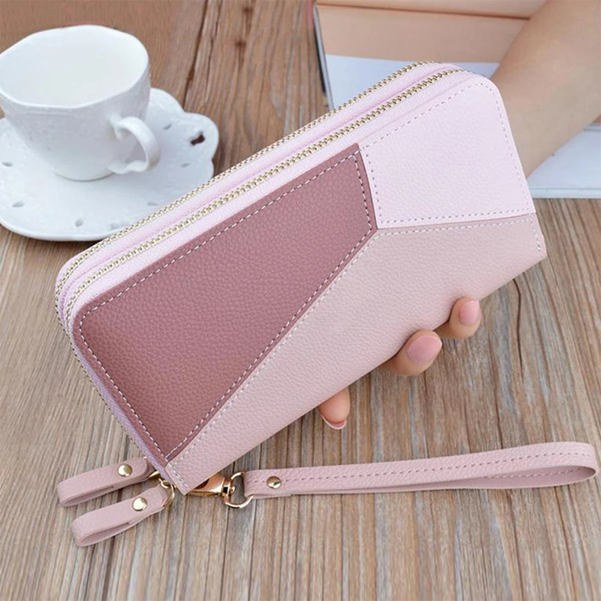Women Fashion Short Wallet Ladies Leather Wallet Card Holder Foldable Portable Lady Coin Purse Multi-functional Bank Card Holder