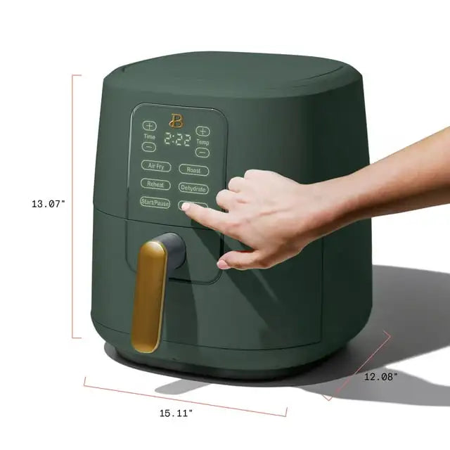 6 Qt Air Fryer with TurboCrisp Technology and Touch-Activated Display, Limited Edition Thyme Green by Drew Barrymore