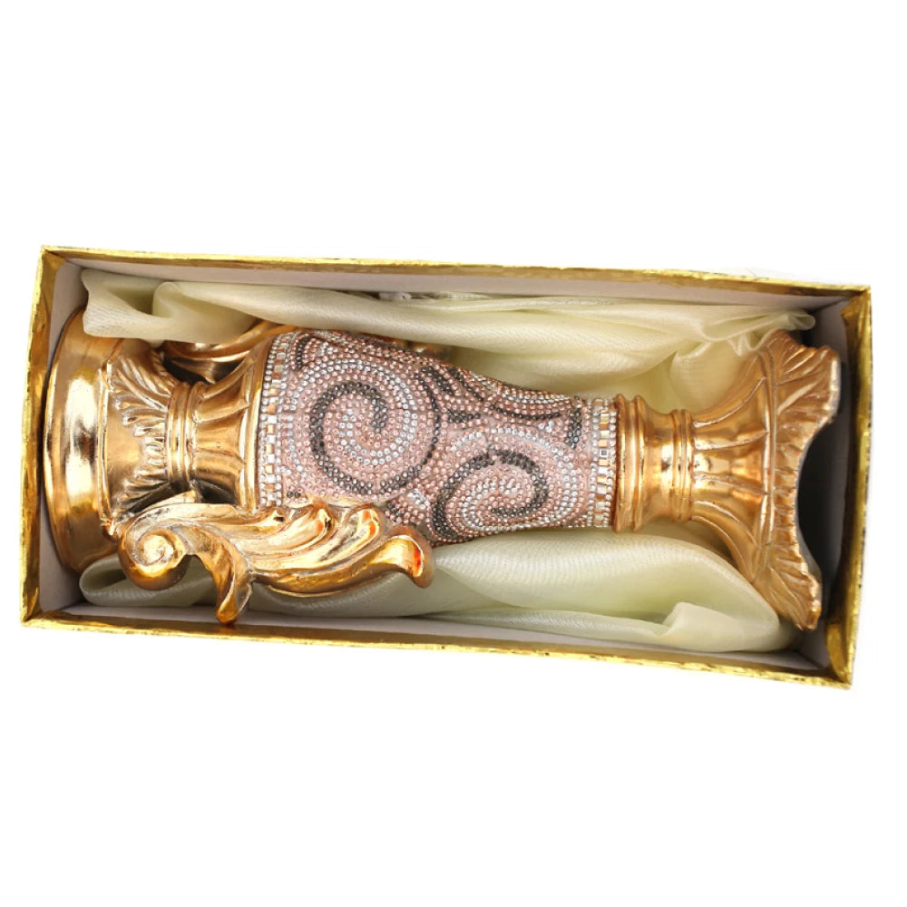 Ambrose Chrome Plated Crystal Embellished Ceramic Vase